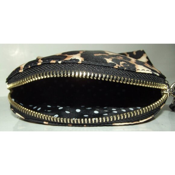 Victoria's Secret Makeup Case animal print Cosmetic Pouch zipper V.S. gold - Picture 7 of 9